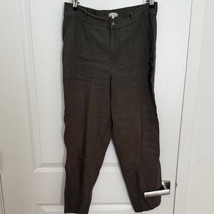 LOFT Olive Green Linen Pants( Lou&Grey)